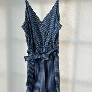 Striped Blue Sleeveless Romper